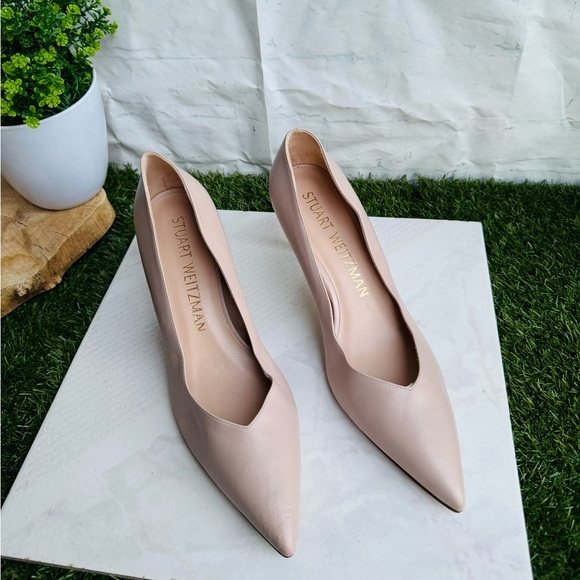 STUART WEITZMAN NUDE  pointy toe Anny Pumps Size  9.5 - Picture 6 of 16
